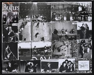 Biglietto concerto Beatles con collage di foto dei beatles  - Asta Arte Moderna e Contemporanea - Associazione Nazionale - Case d'Asta italiane