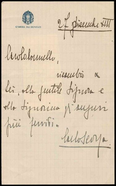 Lettera autografa di Carlo Scorza, uomo politico ed ultimo segretario di PNF  - Asta Militaria, Medaglie e Ordini Cavallereschi - Associazione Nazionale - Case d'Asta italiane