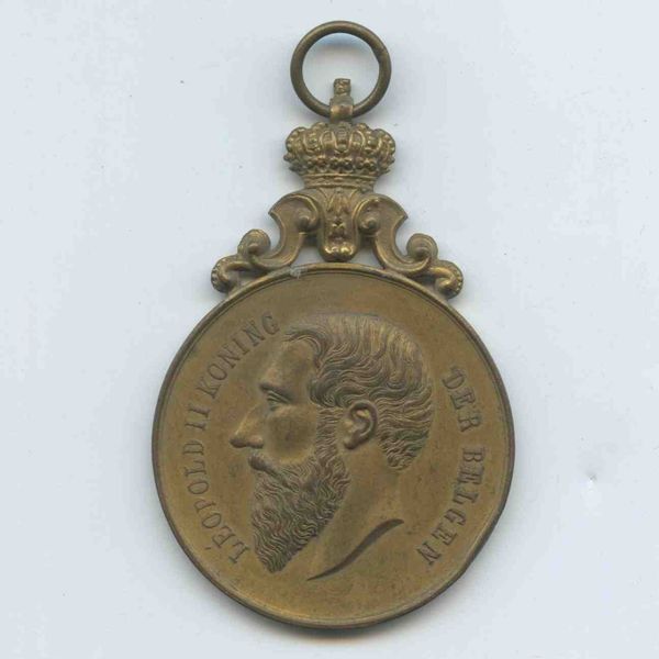 Medaglia commemorativa Leopoldo II di Belgio  - Asta Militaria, Medaglie e Ordini Cavallereschi - Associazione Nazionale - Case d'Asta italiane