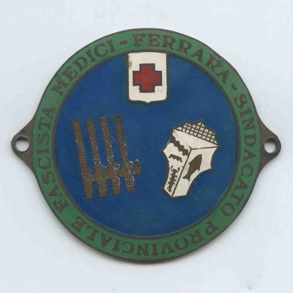 Placchetta del sindacato dei medici fascisti di Ferrara  - Asta Militaria, Medaglie e Ordini Cavallereschi - Associazione Nazionale - Case d'Asta italiane