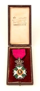 Belgio, prima met XX sec. Ordine di Leopoldo, insegna di Cavaliere per meriti  - Asta Militaria, Medaglie e Ordini Cavallereschi - Associazione Nazionale - Case d'Asta italiane