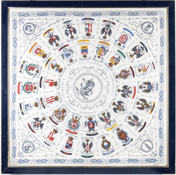 FOULARD CAVALLERIA in cornice  - Asta Militaria, Medaglie e Ordini Cavallereschi - Associazione Nazionale - Case d'Asta italiane