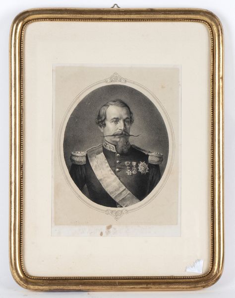 RITRATTO NAPOLEONE III STAMPA IN CORNICE  - Asta Militaria, Medaglie e Ordini Cavallereschi - Associazione Nazionale - Case d'Asta italiane