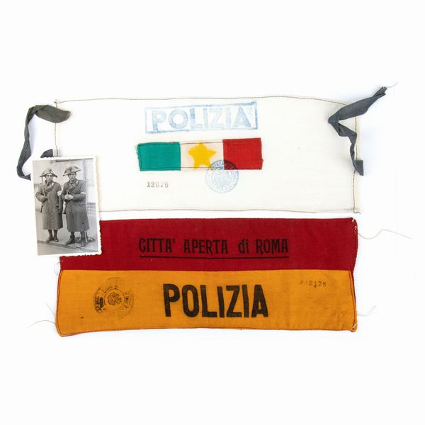 LOTTO DI DUE FASCETTE DA BRACCIO DELLA CITTA' APERTA DI ROMA  - Asta Militaria, Medaglie e Ordini Cavallereschi - Associazione Nazionale - Case d'Asta italiane