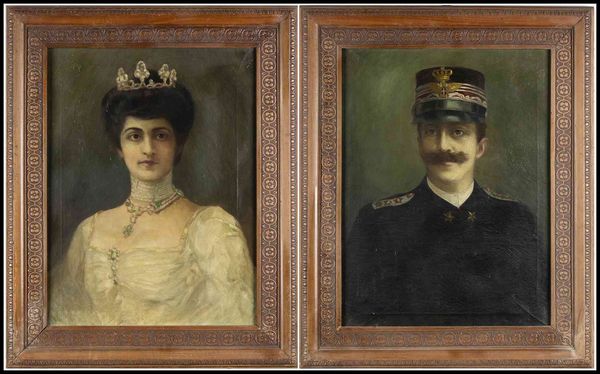 Coppia di quadri raffiguranti Vittorio Emanuele II e regina Elena  - Asta Militaria, Medaglie e Ordini Cavallereschi - Associazione Nazionale - Case d'Asta italiane