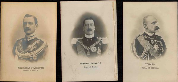 Lotto di 3 foto di membri di famiglia Savoia  - Asta Militaria, Medaglie e Ordini Cavallereschi - Associazione Nazionale - Case d'Asta italiane