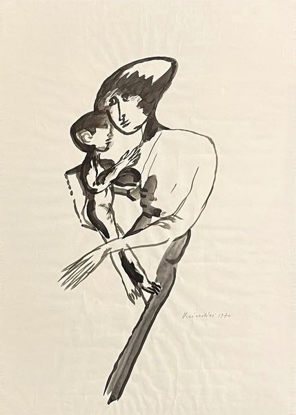 REMO BRINDISI : Donna con bambino  - Asta Arte moderna e contemporanea - Associazione Nazionale - Case d'Asta italiane