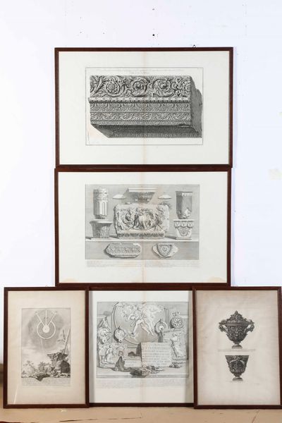 Gruppo di incisioni, Piranesi  - Asta Antiquariato - Associazione Nazionale - Case d'Asta italiane