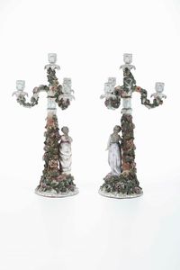 Coppia di candelabri, prima met del XX secolo.<BR>  - Asta Antiquariato - Associazione Nazionale - Case d'Asta italiane