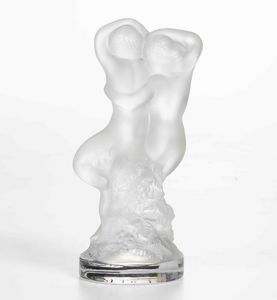 I danzatori di Pan (Fauno e Diana). Cristallo Lalique  - Asta Antiquariato - Associazione Nazionale - Case d'Asta italiane