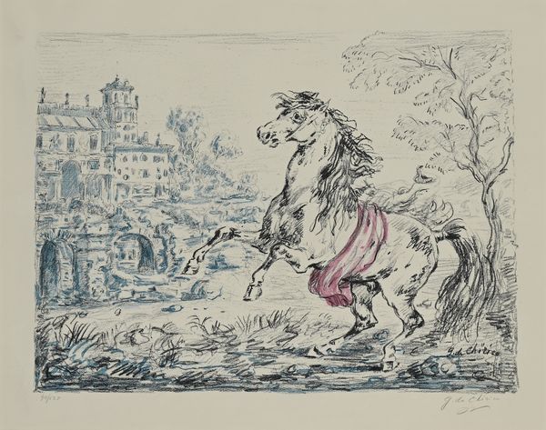 Giorgio de Chirico : Cavallo e castello  - Asta Grafica Internazionale e Multipli d'Autore - Associazione Nazionale - Case d'Asta italiane