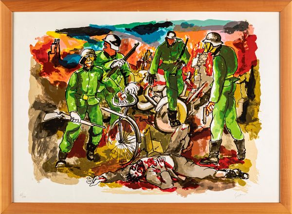 Renato Guttuso : Gott Mitt Uns  - Asta Grafica Internazionale e Multipli d'Autore - Associazione Nazionale - Case d'Asta italiane