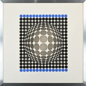 VICTOR VASARELY : Senza titolo (Presenza grafica)  - Asta Grafica Internazionale e Multipli d'Autore - Associazione Nazionale - Case d'Asta italiane