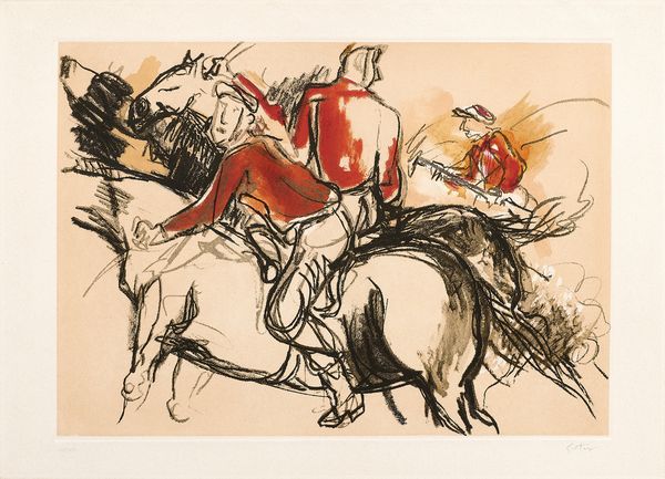 Renato Guttuso : Soldati garibaldini a cavallo  - Asta Parade I - Arte Contemporanea - Associazione Nazionale - Case d'Asta italiane