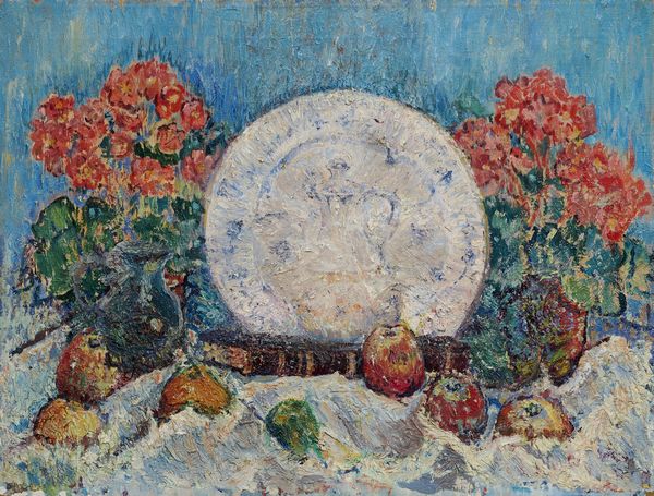 Igor' Emmanuilovich Grabar' : Natura morta con piatto, fiori e frutta  - Asta Parade III - Dipinti e Sculture del XIX e XX secolo - Associazione Nazionale - Case d'Asta italiane