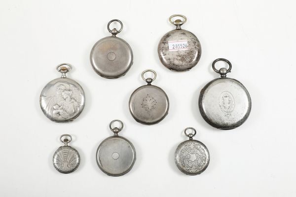 Otto orologi da tasca con cassa in argento  - Asta Argenti - Associazione Nazionale - Case d'Asta italiane