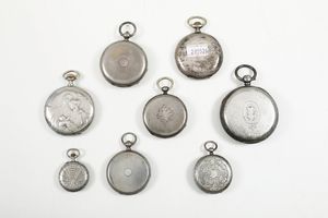 Otto orologi da tasca con cassa in argento  - Asta Argenti - Associazione Nazionale - Case d'Asta italiane