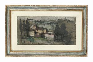Ermanno Toschi - Paesaggio con case.