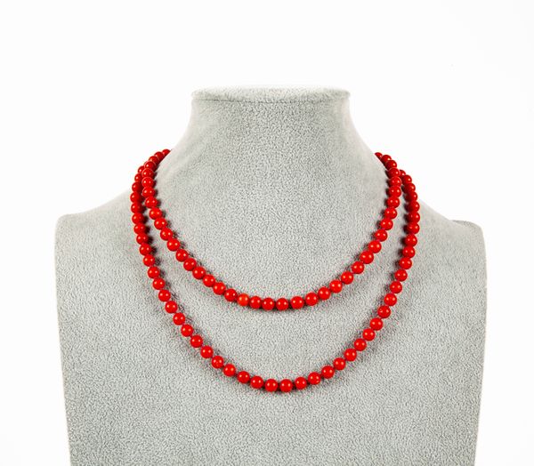 Collana in corallo rosso  - Asta Asta a Tempo - Gioielli e Preziosi - Associazione Nazionale - Case d'Asta italiane