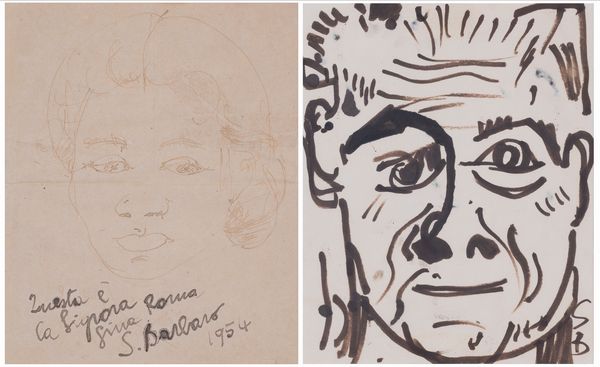 SAVERIO BARBARO : Ritratto di Gina Roma 1954 - Ritratto d'uomo  - Asta Asta a tempo di Arte Moderna e Contemporanea - Associazione Nazionale - Case d'Asta italiane
