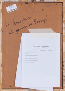 PIO SEMEGHINI : Testa di ragazzo  - Asta Asta a tempo di Arte Moderna e Contemporanea - Associazione Nazionale - Case d'Asta italiane