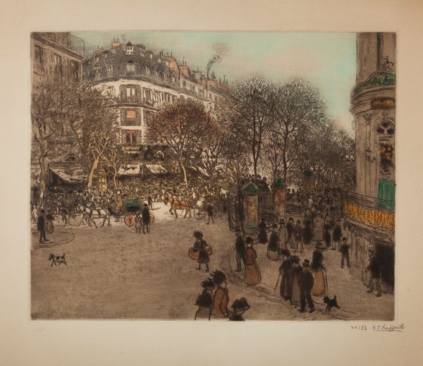 Jean-François Raffaëlli : Boulevard a Parigi  - Asta Antiquariato - Associazione Nazionale - Case d'Asta italiane