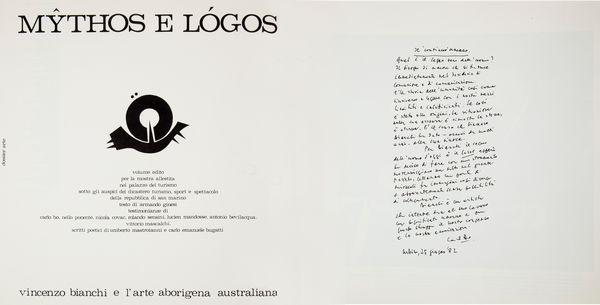 Vincenzo Bianchi - Mythos e logos. L'arte aborigena australiana. Edizione limitata dedicata ed autografata da Vincenzo Bianchi. Con lastra a sbalzo in argento 925/000 e in oro 917/000 autografa del maestro Vincenzo Bianchi  - Asta Asta A Tempo - Libri d'arte, D'artista e Manifesti - Associazione Nazionale - Case d'Asta italiane