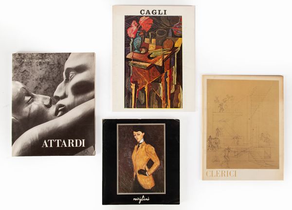 Lotto di 4 volumi d'arte contemporanea: Amedeo Modigliani 1884-1920, Catalogo della Mostra Parigi 1981; Cagli Mostra Antologica, Catalogo della Mostra San Marino 1980; Fortunato Bellonzi, Attardi, Edizioni La Gradiva, Roma 1980; Fabrizio Clerici Variazioni ariostesche, Catalogo della Mostra Galleria Ca' D'Oro, Roma 1979.  - Asta Asta A Tempo - Libri d'arte, D'artista e Manifesti - Associazione Nazionale - Case d'Asta italiane