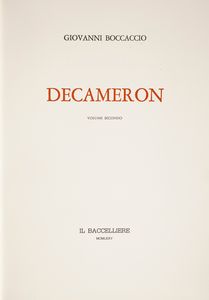 Giovanni Boccaccio - Decameron. Prefazione di Ferruccio Ulivi. Volume primo e secondo  - Asta Asta A Tempo - Libri d'arte, D'artista e Manifesti - Associazione Nazionale - Case d'Asta italiane