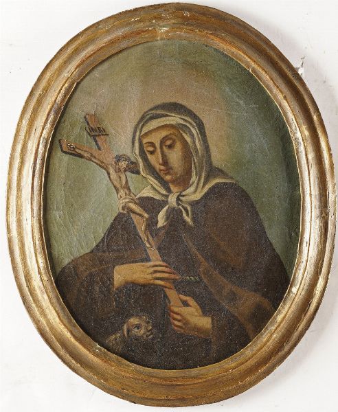 Scuola del XVIII secolo Santa Teresa d'Avila  - Asta Dipinti Antichi - Associazione Nazionale - Case d'Asta italiane