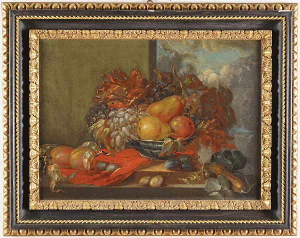 Scuola del XVIII/XIX secolo Nature morte con composizioni di frutti  - Asta Dipinti Antichi - Associazione Nazionale - Case d'Asta italiane