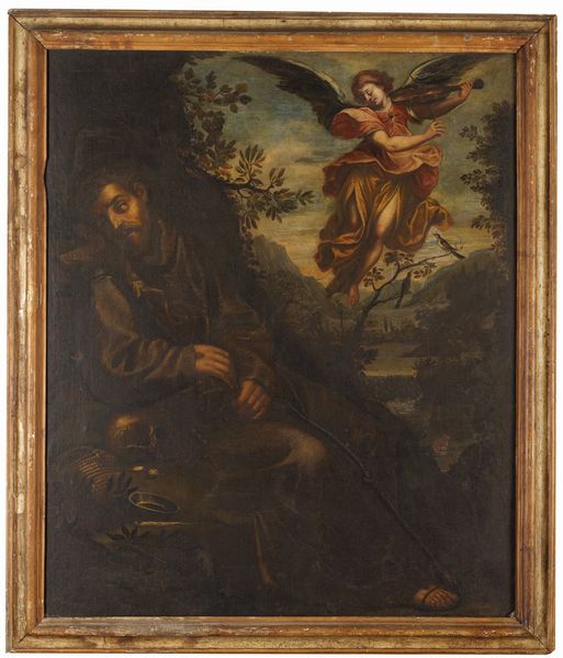 Agostino Carracci, copia da : San Francesco confortato dall'angelo  - Asta Dipinti Antichi - Associazione Nazionale - Case d'Asta italiane