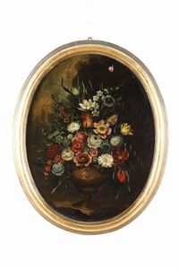 Scuola del XIX secolo Nature morte con vasi di fiori  - Asta Dipinti Antichi - Associazione Nazionale - Case d'Asta italiane