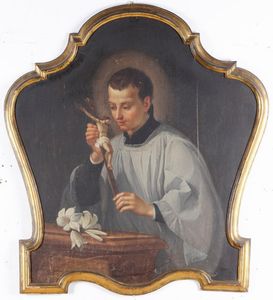 Giuseppe Galeotti : San Luigi Gonzaga <BR>Madonna col Bambino  - Asta Dipinti Antichi - Associazione Nazionale - Case d'Asta italiane