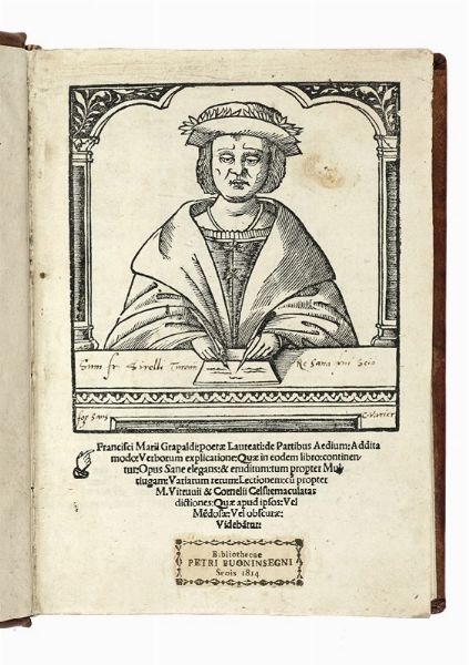 FRANCESCO MARIO GRAPALDI : De partibus aedium, addita modo, verborum explicatione, quae in eodem libro continentur, opus sane elegans & eruditum...  - Asta Libri, autografi e manoscritti - Associazione Nazionale - Case d'Asta italiane