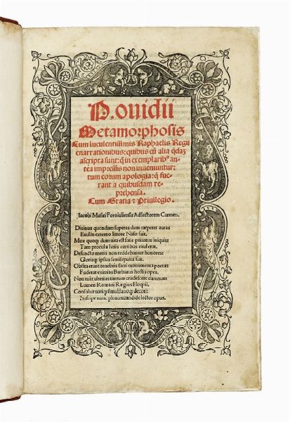 NASO PUBLIUS OVIDIUS : Metamorphoses.  - Asta Libri, autografi e manoscritti - Associazione Nazionale - Case d'Asta italiane