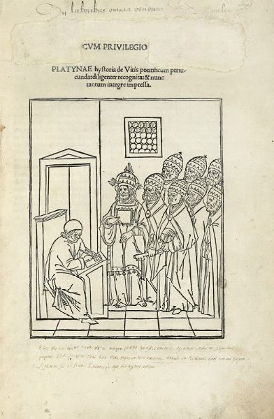 BARTOLOMEO PLATINA : Hystoria de vitis pontificum periucunda diligenter recognita, & nunc tantum integre impressa.  - Asta Libri, autografi e manoscritti - Associazione Nazionale - Case d'Asta italiane