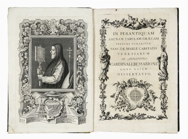 GIOVANNI BATTISTA SCHIOPPALALBA : In Perantiquam Sacram Tabulam Graecam insigni sodalitio Sanctae Mariae Caritatis Venetiarum ab amplissimo Cardinali Bessarione dono datam dissertatio.  - Asta Libri, autografi e manoscritti - Associazione Nazionale - Case d'Asta italiane