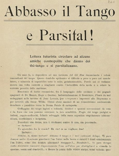 VALENTINE (DE) SAINT-POINT : Manifesto della Donna futurista. Risposta a F.T. Marinetti.  - Asta Libri, autografi e manoscritti - Associazione Nazionale - Case d'Asta italiane