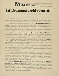 Filippo Tommaso Marinetti : Man[ifesto] dei Drammaturghi futuristi.  - Asta Libri, autografi e manoscritti - Associazione Nazionale - Case d'Asta italiane