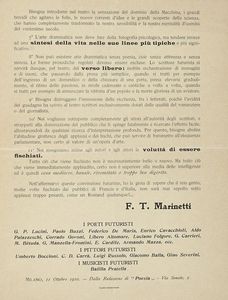 Filippo Tommaso Marinetti : Man[ifesto] dei Drammaturghi futuristi.  - Asta Libri, autografi e manoscritti - Associazione Nazionale - Case d'Asta italiane