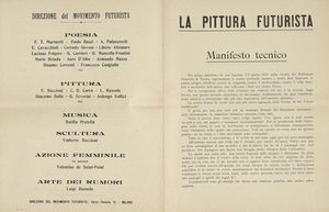 Umberto Boccioni : Manifesto dei Pittori futuristi.  - Asta Libri, autografi e manoscritti - Associazione Nazionale - Case d'Asta italiane