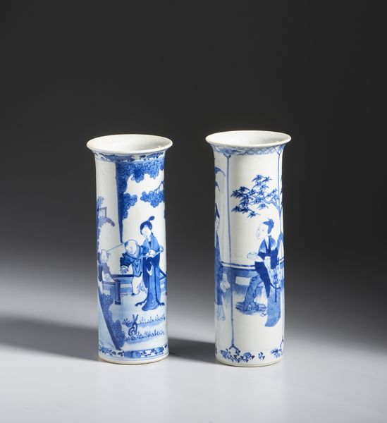 Arte Cinese : Coppia di vasi bianco blu. Cina, Dinastia Qing, XIX sec.  - Asta Asta 437 | ARTE ORIENTALE - ARTE ORIENTALE DA COLLEZIONI PRIVATE ITALIANE Online - Associazione Nazionale - Case d'Asta italiane