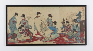 CHIKANOBU TOYOHARA (1838 - 1912) : Cinque stampe dalla serie customs and manners of women.  - Asta Asta 437 | ARTE ORIENTALE - ARTE ORIENTALE DA COLLEZIONI PRIVATE ITALIANE Online - Associazione Nazionale - Case d'Asta italiane