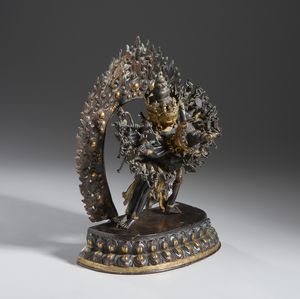 Arte Himalayana : Scultura in bronzo raffigurante Kalachakra. Tibet, XX sec.  - Asta Asta 437 | ARTE ORIENTALE - ARTE ORIENTALE DA COLLEZIONI PRIVATE ITALIANE Online - Associazione Nazionale - Case d'Asta italiane