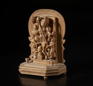 Arte Indiana - Scultura in legno di sandalo. India meridionale, XIX sec.