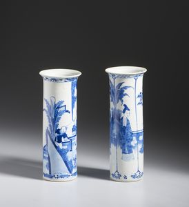 Arte Cinese : Coppia di vasi bianco blu. Cina, Dinastia Qing, XIX sec.  - Asta Asta 437 | ARTE ORIENTALE - ARTE ORIENTALE DA COLLEZIONI PRIVATE ITALIANE Online - Associazione Nazionale - Case d'Asta italiane