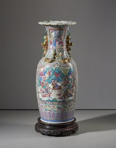 Arte Cinese - Grande vaso in porcellana Canton. Cina, Dinastia Qing, XIX sec.