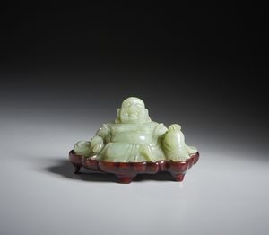 Arte Cinese - Figura di Budai in giada. Cina, XX sec.