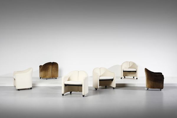 GERLI EUGENIO (1923 - 2013) : Sei poltroncine su rotelle mod. PS142 per Tecno, Varedo  - Asta Asta 438 | DESIGN E ARTI DECORATIVE DEL NOVECENTO Online - Associazione Nazionale - Case d'Asta italiane